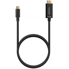 Cable Conversor HDMI 4K Aisens A109-0624/ USB Tipo-C Macho - HDMI Macho/ 1.8m/ Negro