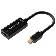 Cable Conversor Aisens A125-0643/ Mini Displayport Macho - HDMI Hembra/ 15cm/ Negro
