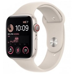 Apple Watch SE/ Gps/ Cellular/ 44mm/ Caja de Aluminio en Blanco Estrella/ Correa Deportiva Blanco Estrella