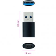 Adaptador USB 3.1 Nanocable 10.02.0012/ USB A Macho - USB-C Hembra