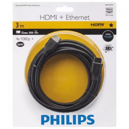 Cable HDMI 2.0 4K Philips SWV2433W/10/ HDMI Macho - HDMI Macho/ 3m/ Negro