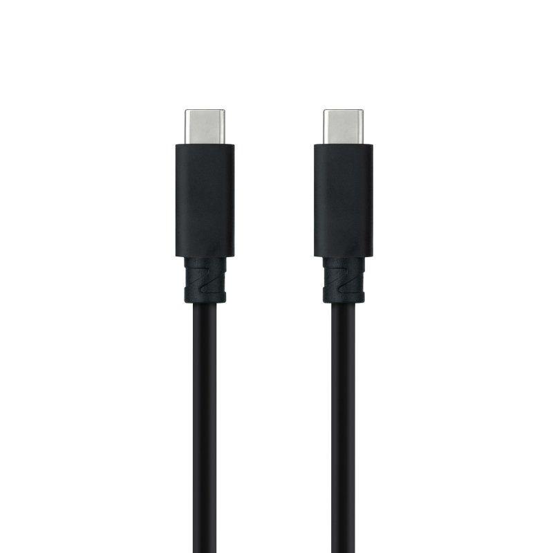 Cable USB 3.1 Nanocable 10.01.4101-L150B/ USB Tipo-C Macho - USB Tipo-C Macho/ 1.5m/ Negro