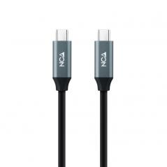 Cable USB 3.2 Nanocable 10.01.4302/ USB Tipo-C Macho - USB Tipo-C Macho/ 2m/ Gris y Negro