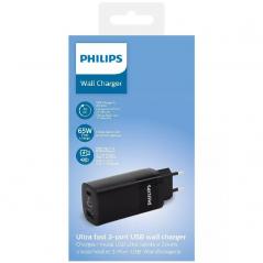 Cargador de Pared Philips DLP2681/ 3xUSB/ 65 W