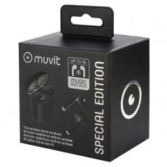 Auriculares Bluetooth Muvit Airpods MUHPH0122 con estuche de carga/ Autonomía 5h/ Negros