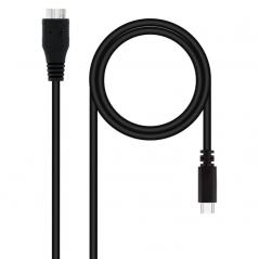 Cable USB 3.0 Nanocable 10.01.1201-BK/ USB Tipo-C Macho - MicroUSB Macho/ 1m/ Negro