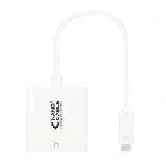 Cable Conversor Nanocable 10.16.4103/ USB Tipo-C Macho - DVI-D (24+1) Hembra/ 15cm/ Blanco