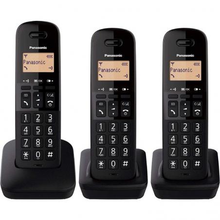 Teléfono Inalámbrico Panasonic KX-TGB613SPB/ Pack TRIO/ Negro