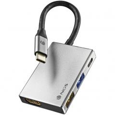 Docking USB 3.0 Tipo-C NGS WonderDock4/ 2 Puerto USB/ 1 Puerto USB-Tipo-C/ 1 HDMI/ 1 USB PD/ Gris