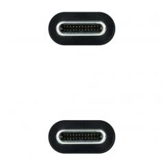 Cable USB 3.2 Nanocable 10.01.4301-COMB/ USB Tipo-C Macho - USB Tipo-C Macho/ 1m/ Gris y Negro
