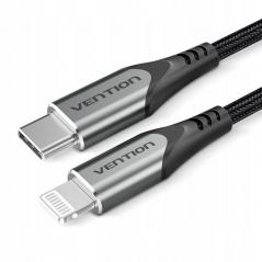 Cable USB 2.0 Tipo-C Lightning Vention TACHF/ USB Tipo-C Macho - Lightning Macho/ 1m/ Gris