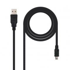 Cable USB 2.0 Nanocable 10.01.0405/ USB Macho - MiniUSB Macho/ 4.5m/ Negro