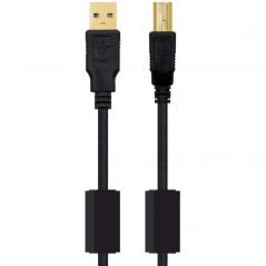 Cable USB 2.0 Impresora Nanocable 10.01.1204/ USB Macho - USB Macho/ 4m/ Negro
