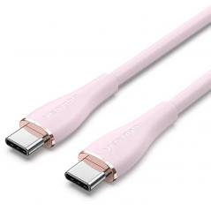 Cable USB 2.0 Tipo-C Vention TAWPF/ USB Tipo-C Macho - USB Tipo-C Macho/ 1m/ Rosa