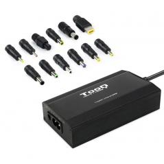 Cargador de Portátil TooQ TQLC-100BS01M/ 100W/ Manual/ 12 Conectores/ Voltaje 12-24V/ 1 USB