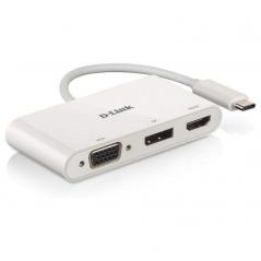 Hub USB 2.0 D-Link DUB-V310/ 1 HDMI/ 1 Displayport/ 1 VGA/ Blanco