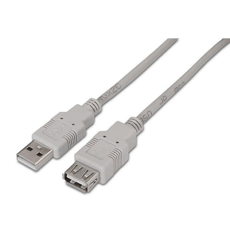 Cable Alargador USB 2.0 Aisens A101-0012/ USB Macho - USB Hembra/ 1m/ Beige