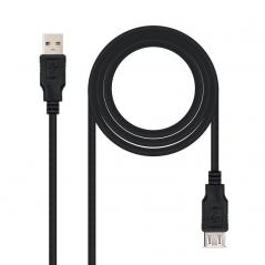Cable Alargador USB 2.0 Nanocable 10.01.0203-BK/ USB Macho - USB Hembra/ 1.8m/ Negro