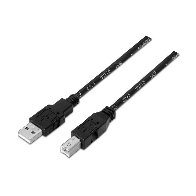 Cable USB 2.0 Impresora Aisens A101-0008/ USB Macho - USB Macho/ 4.5m/ Negro