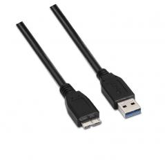 Cable USB 3.0 Aisens A105-0043/ USB Macho - MicroUSB Macho/ 1m/ Negro