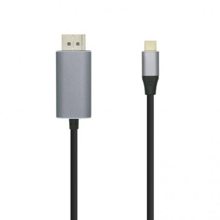 Cable DisplayPort Aisens A109-0394/ USB Tipo-C Macho - Displayport Macho/ 0.8m/ Negro