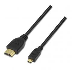 Cable Micro HDMI Aisens A119-0116/ HDMI Macho - Micro HDMI Macho/ 0.8m/ Negro