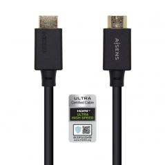 Cable HDMI 2.1 8K Aisens A150-0424/ HDMI Macho - HDMI Macho/ 3m/ Certificado/ Negro