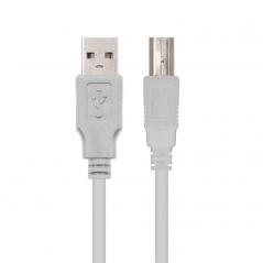 Cable USB 2.0 Impresora Nanocable 10.01.0102/ USB Macho - USB Macho/ 1m/ Beige