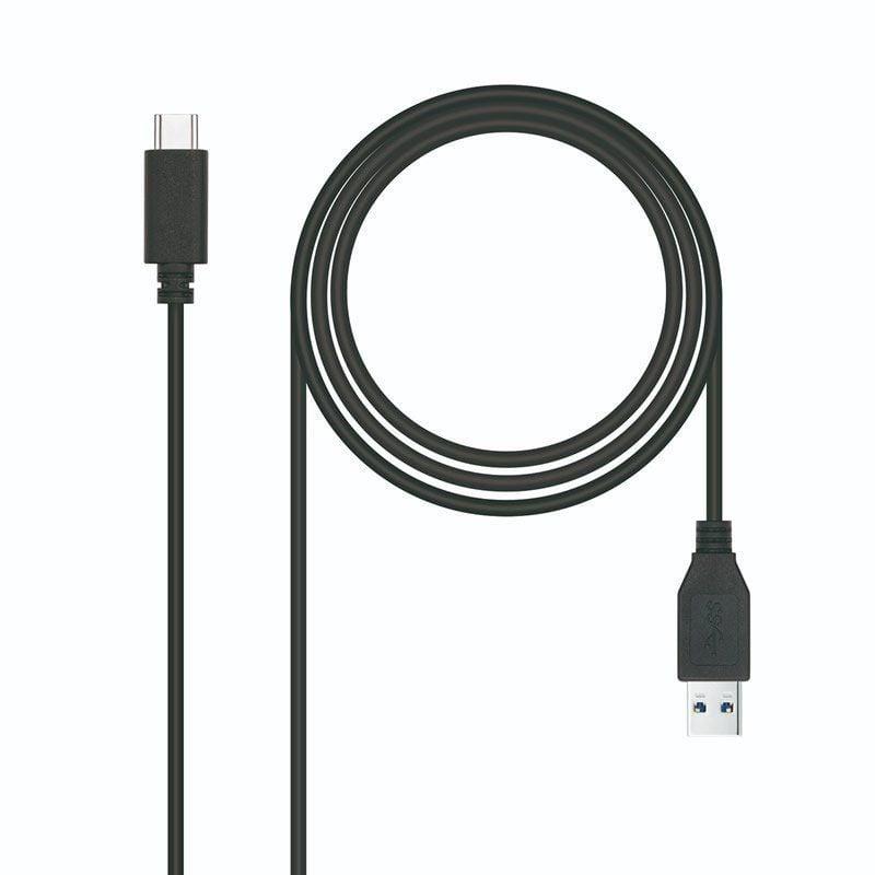 Cable USB 3.1 Nanocable 10.01.4000/ USB Tipo-C Macho - USB Macho/ 0.5m/ Negro