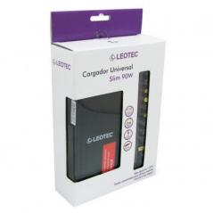 Cargador de Portátil Leotec Ultraslim/ 90W/ Automático/ 12 Conectores/ Voltaje 15-20V/ 1 USB