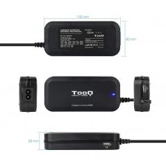 Cargador de Portátil TooQ TQLC-90BS02AT/ 90W/ Automático/ 12 Conectores/ Voltaje 12-20V/ 1 USB