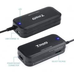 Cargador de Portátil TooQ TQLC-90BS02M/ 90W/ Manual/ 12 Conectores/ Voltaje 15-24V/ 1 USB