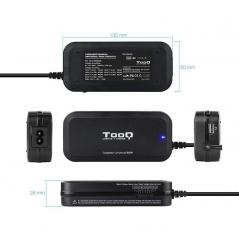 Cargador de Portátil TooQ TQLC-90BS02M/ 90W/ Manual/ 12 Conectores/ Voltaje 15-24V/ 1 USB