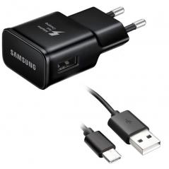 Cargador de Pared Samsung EP-TA20EBE/ 1 USB + Cable USB Tipo-C/ 15W