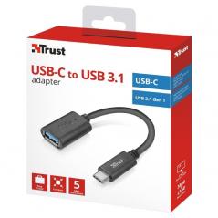 Adaptador Trust 20967/ USB Tipo-C Macho - USB Hembra