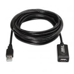 Cable Alargador USB 2.0 Aisens A101-0019/ USB Macho - USB Hembra/ 10m/ Negro