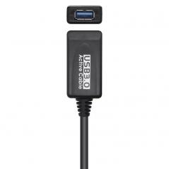 Cable Alargador USB 3.0 Aisens A105-0525/ USB Macho - USB Hembra/ 5m/ Negro