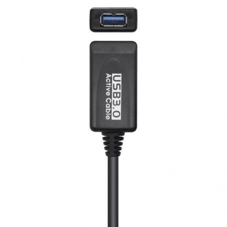 Cable Alargador USB 3.0 Aisens A105-0525/ USB Macho - USB Hembra/ 5m/ Negro