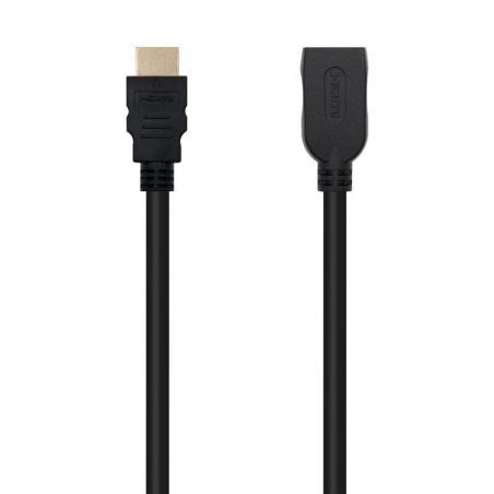 Cable Alargador HDMI Nanocable 10.15.1012/ HDMI Macho - HDMI Hembra/ 2m/ Negro