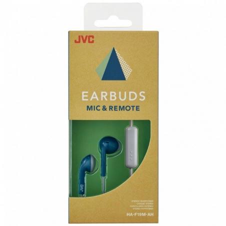 Auriculares JVC HAF19MAH/ con Micrófono/ Jack 3.5/ Azules