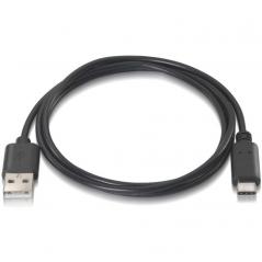 Cable USB 2.0 Aisens A107-0051/ USB Macho - USB Macho/ 1m/ Negro
