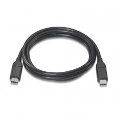 Cable USB 3.1 Tipo-C Aisens A107-0061/ USB Tipo-C Macho - USB Tipo-C Macho/ 1m/ Negro
