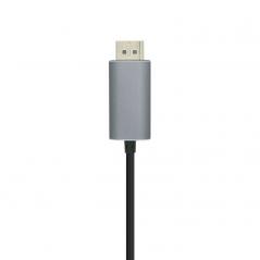 Cable Conversor Aisens A109-0394/ USB Tipo-C Macho - Displayport Macho/ 0.8m/ Negro