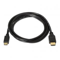 Cable HDMI Aisens A119-0115/ HDMI Macho - Mini HDMI Macho/ 3m/ Negro