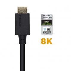 Cable HDMI 2.1 8K Aisens A150-0420/ HDMI Macho - HDMI Macho/ 0.5m/ Certificado/ Negro