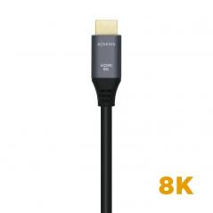 Cable HDMI 2.1 8K Aisens A150-0425/ HDMI Macho - HDMI Macho/ 0.5m/ Gris Negro