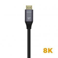 Cable HDMI 2.1 8K Aisens A150-0428/ HDMI Macho - HDMI Macho/ 2m/ Gris Negro