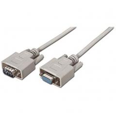 Cable Serie RS232 Nanocable 10.14.0203/ DB9 Macho - DB9 Hembra/ 3m/ Beige