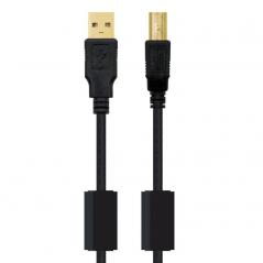 Cable USB 2.0 Impresora Nanocable 10.01.1202/ USB Macho - USB Macho / 2m/ Negro