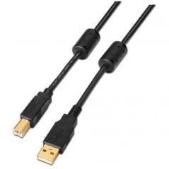 Cable USB 2.0 Impresora Nanocable 10.01.1203/ USB Macho - USB Macho/ 3m/ Negro